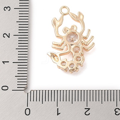 Brass Inlay Clear Glass Pendants KK-S388-32G-1