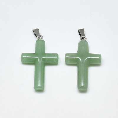 Natural Green Aventurine Pendants G-T122-18H-1