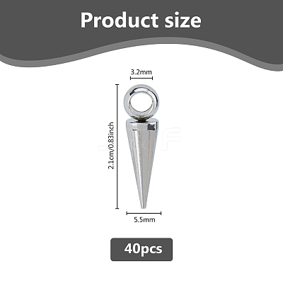 40Pcs 201 Stainless Steel Pendants STAS-DC0016-82-1
