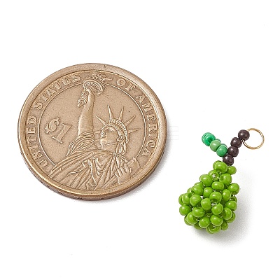Glass Seed Beaded Pendants PALLOY-MZ00481-1