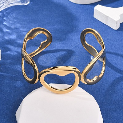 304 Stainless Steel Cuff Bangles for Women BJEW-G749-13G-1
