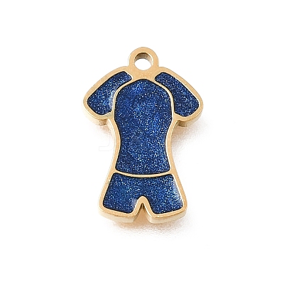 304 Stainless Steel Enamel Pendants STAS-E531-02G-1