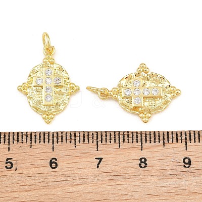 Brass Micro Pave Clear Cubic Zirconia Pendants CU-CBA5CB0-30G-1