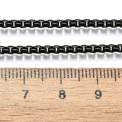 304 Stainless Steel Box Chain Necklaces NJEW-P244-01B-1