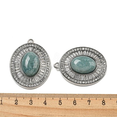 Dyed & Heated Natural Blue Aventurine Oval Pendants STAS-L080-010P-02-1