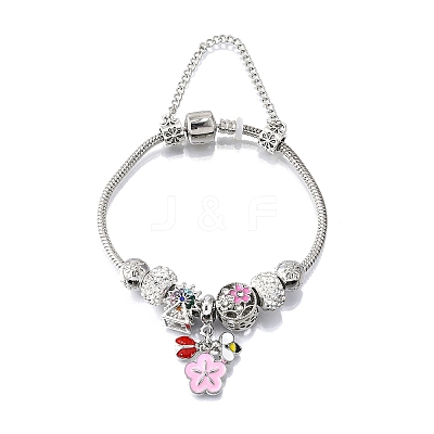 Alloy Enamel European Beads Charm Bracelets BJEW-F495-16P-1