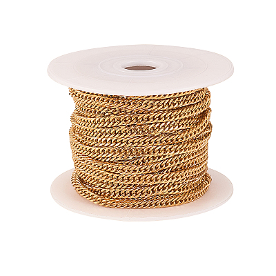 Ion Plating(IP) 304 Stainless Steel Diamond Cut Chunky Curb Chains CHS-CJ0001-30G-1