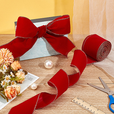 10 Yards Single Face Velvet Ribbon OCOR-WH0092-39B-1
