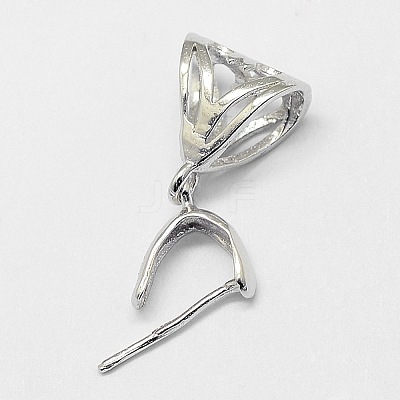 Anti-Tarnish Rhodium Plated 925 Sterling Silver Pendant Bails STER-A102-005P-1