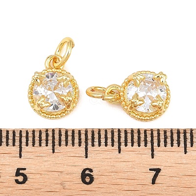 Brass Pave Cubic Zirconia Charms KK-K340-52G-01-1