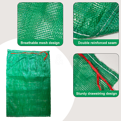 10Pcs 2 Colors Christmas Themed Plastic Drawstring Bags ABAG-CN0001-10-1