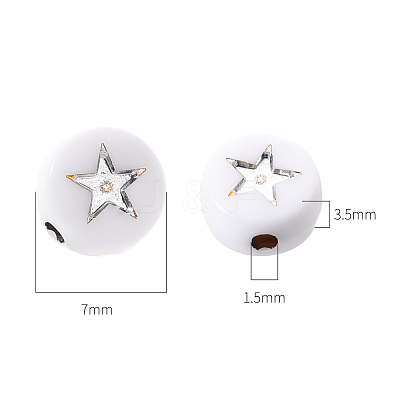 White Opaque Acrylic Beads PACR-YW0001-04B-1