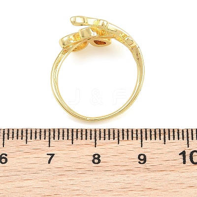Brass Pave Cubic Zirconia Cuff Open Rings CU-CBACDF6-08G-01-1