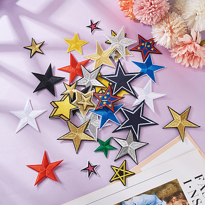 Star Computerized Embroidery Polyester Iron On Patches PATC-TAC0001-02-1