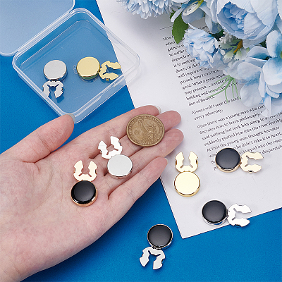 4 Pairs 4 Styles Brass Cufflinks BUTT-ME0001-04-1