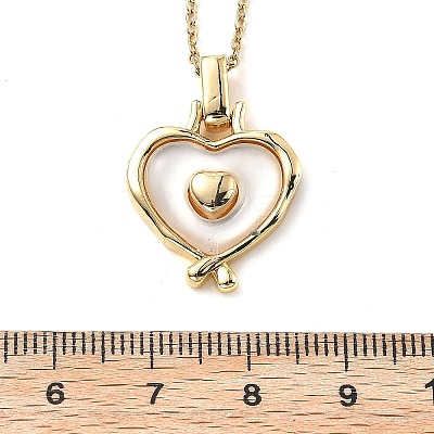 Heart 304 Stainless Steel Cat Eye Pendant Necklaces for Women NJEW-D288-06G-1