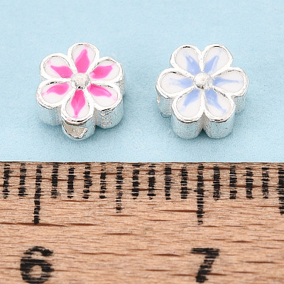 925 Sterling Silver Enamel Beads STER-T008-35M-1