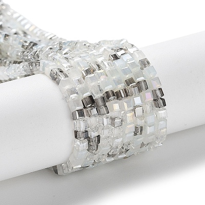 Gradient Color Electroplate Glass Bead Strands GLAA-E042-05-B02-1