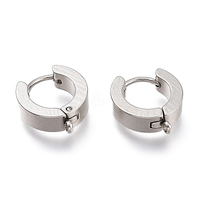 Tarnish Resistant 201 Stainless Steel Huggie Hoop Earrings Findings X-STAS-A167-01B-P-1