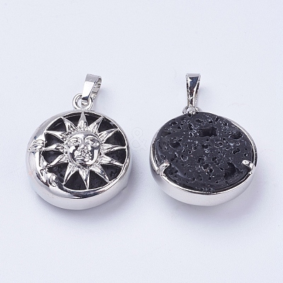 Natural Lava Rock Pendants G-K234-C03-1