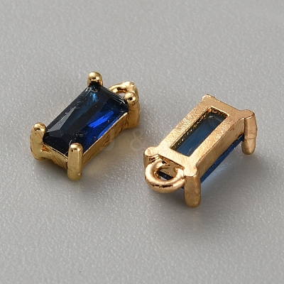 Golden Brass Micro Pave Cubic Zirconia Charms LS-KK-WH0079-130C-1