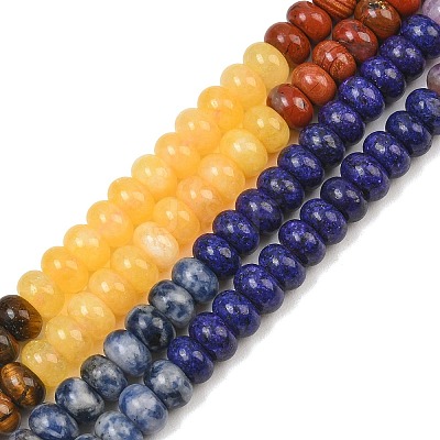 Natural White Jade & Red Jasper & Sodalite & Sesame Jasper & Amethyst Beads Strands G-NH0006-A14-01-1