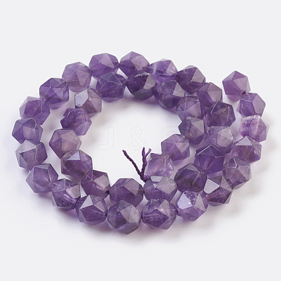 Natural Amethyst Beads Strands G-F568-027-10mm-1