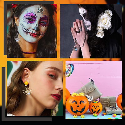 18Pcs 3 Colors Halloween Rack Plating Alloy Pendants FIND-SC0004-23-1