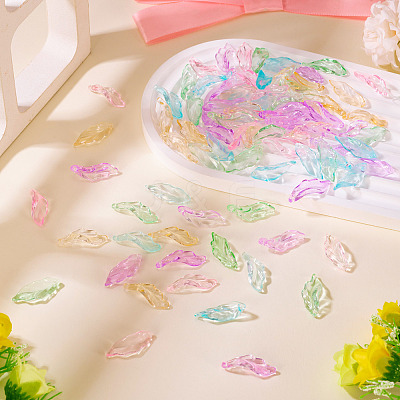 175G 5 Colors Baking Paint Transparent Glass Pendants DGLA-TA0001-40-1