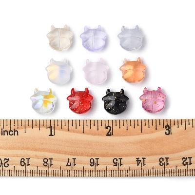 50Pcs 10 Style Transparent Spray Painted Glass Beads DGLA-FS0001-03-1