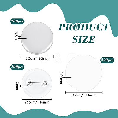 Flat Round Sublimation Blank Badge Button Parts IFIN-WH0011-79B-1