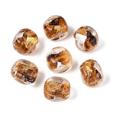 Handmade Gold & Silver Foil Glass Beads FOIL-Q003-01I-1