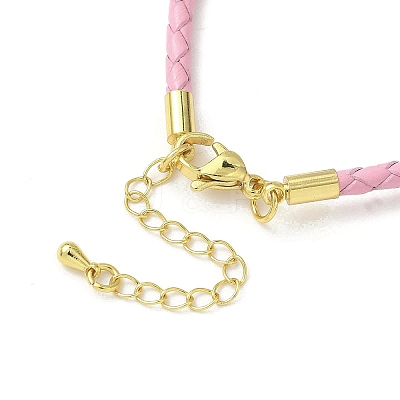 3MM Braided Round Imitation Leather Cord Bracelet Making MAK-S075-01G-R-1