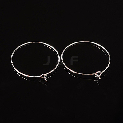 Silver Color Plated Brass Earring Hoops X-EC067-2S-1