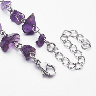 Natural Gemstone Beaded Necklaces NJEW-JN01709-1