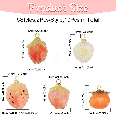 10PCS 5Style Opaque Acrylic Charms SACR-CA0001-20-1