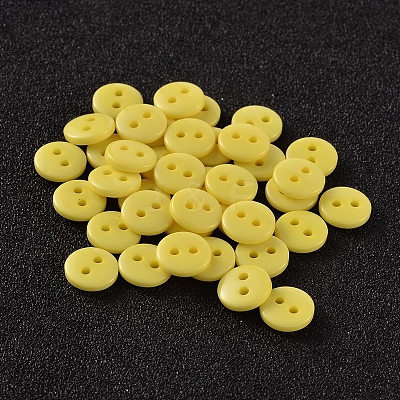 2-Hole Flat Round Resin Sewing Buttons for Costume Design BUTT-E119-36L-18-1