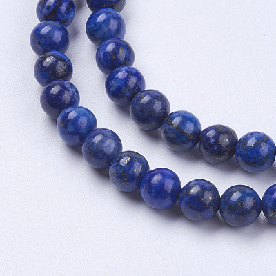 Natural Lapis Lazuli(Filled Color Glue) Beads Strands G-K269-01-6mm-1