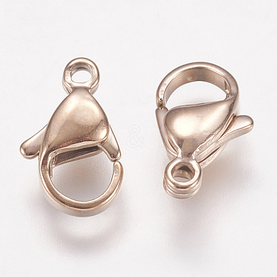 Ion Plating(IP) 304 Stainless Steel Lobster Claw Clasps STAS-P185-12-RG-1