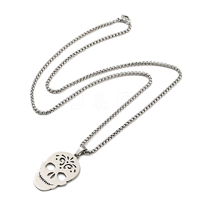 Non-Tarnish 201 Stainless Steel Pendant Necklaces for Man NJEW-Q336-04A-P-1