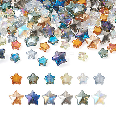 210Pcs 12 Style Electroplate Glass Beads EGLA-SW0001-03-1