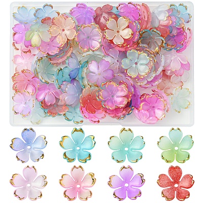 120Pcs 8 Colors Acrylic Bead Caps OACR-FS0001-83-1