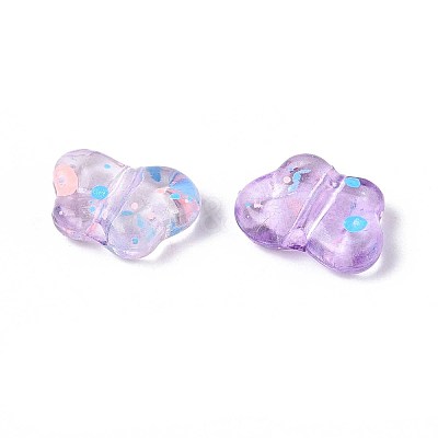Spray Painted Transparent Acrylic Beads OACR-N149-01E-1