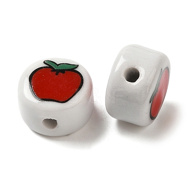 Christmas Theme Glazed Porcelain Beads PORC-NH0001-01B-1