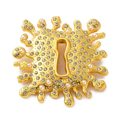 Alloy Rhinestone Lapel Pin Brooches for Clothes RB-CBAC813-02G-1
