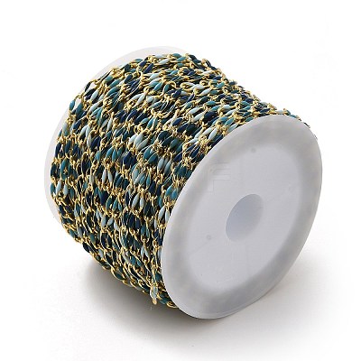 Brass Enamel Curb Chains CHC-C003-13G-11-1