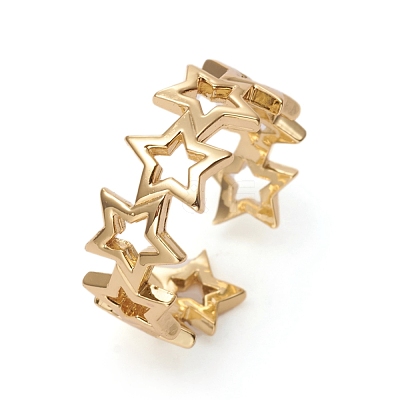 Adjustable Brass Cuff Rings RJEW-G105-03G-1