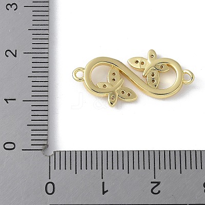 Brass Micro Pave Clear Cubic Zirconia Connector Charms KK-Q044-01E-G-1