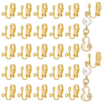 30 Pairs 925 Sterling Silver Clip-on Earring Findings STER-PH0005-01G-1