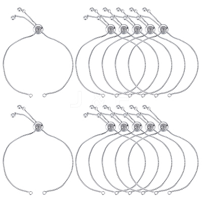 12Pcs Rack Plating Brass Chain Bracelet Making MAK-ME0001-07P-1